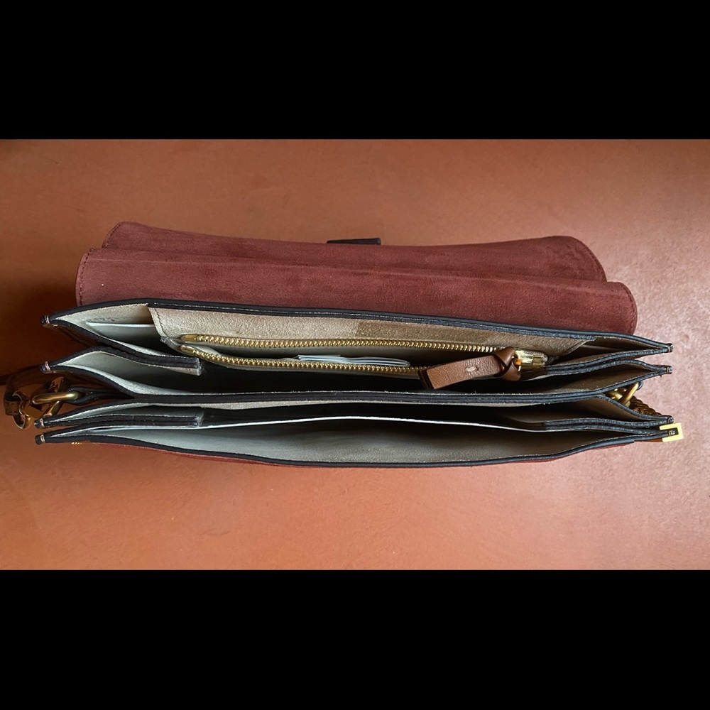 CHLOE Medium Faye Bag in Brown Suede and Leather - Picture 8 of 11